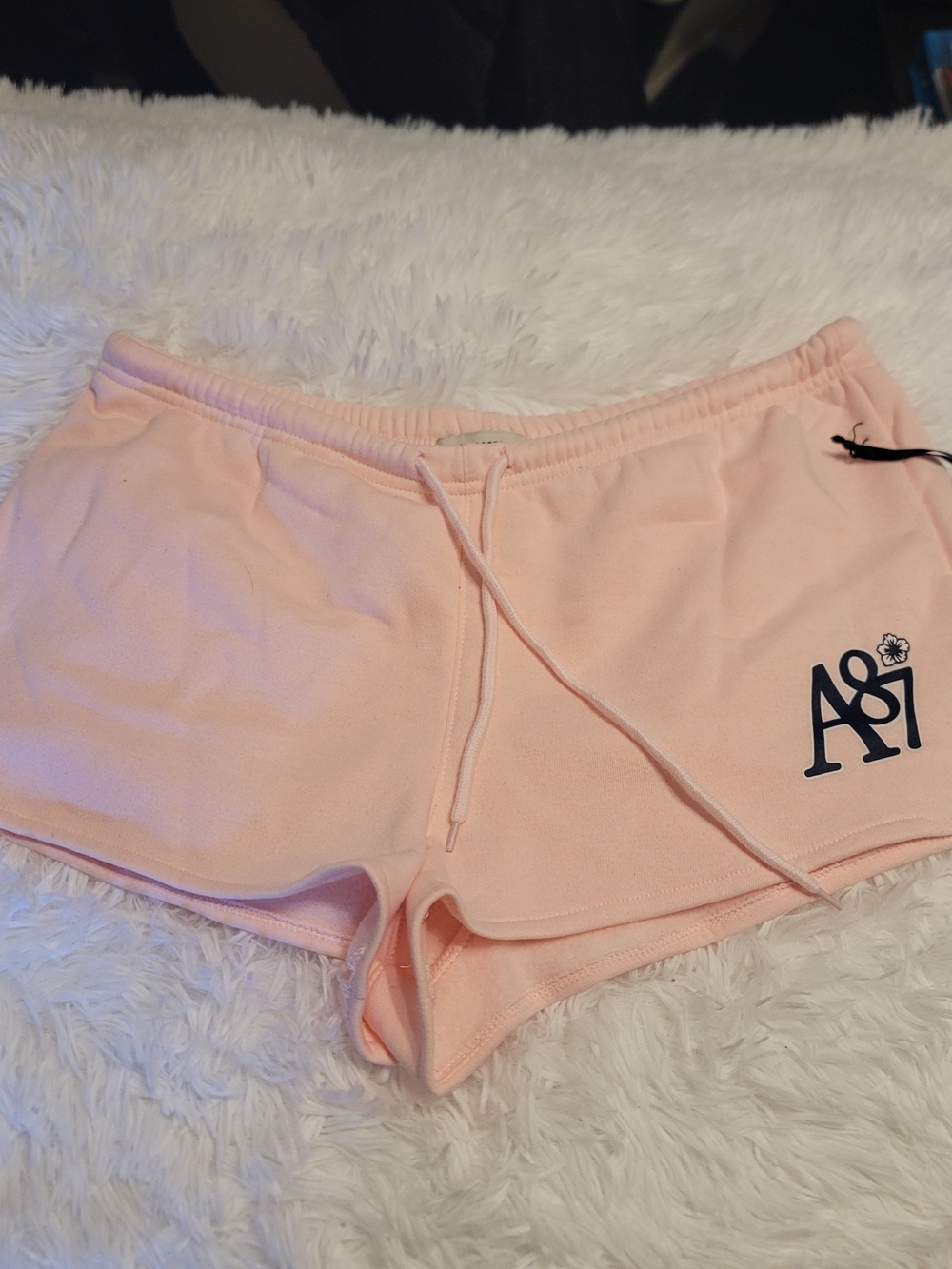 🔥3 For $25 Aeropostale Light Pink Drawstring Athletic Booty Shorts Size Large